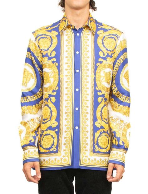 fake versace silk shirts|silk Versace shirt men's.